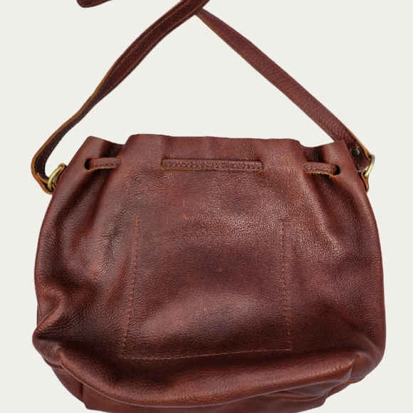 Portland Leather Brown Crossbody BUCKET Bag with Soft Silhouette, EUC - Picture 13 of 16